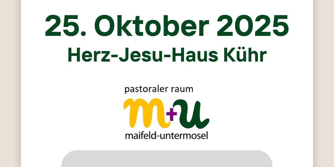 Zu sehen ist das gelb-grüne Logo des Pastoralen Raums mit der Ankündigung der Synodalversammlung am 25.10.25