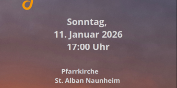 Man sieht die Einladung des Chors 'Erdentöne-Himmelsklang' zum Konzert am 11.01.2026 in die Kirche nach Naunheim