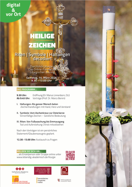 Man sieht die Einladung zur Liturgie-Fortbildung des Bistums Trier 2026 am 14. März - online oder vor Ort