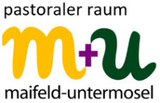 Man sieht das gelb-grüne Logo des Pastoralen Raums Maifeld-Untermosel