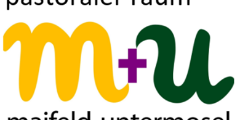 Man sieht das gelb-grüne Logo des Pastoralen Raums Maifeld-Untermosel