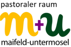 Man sieht das gelb-grüne Logo des Pastoralen Raums Maifeld-Untermosel