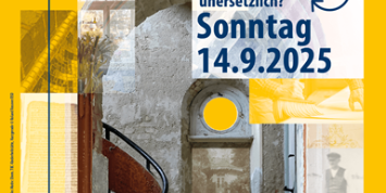 Man sieht das Plakat zum Tag des offenen Denkmals 2025 am Sonntag, 14. September 2025