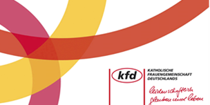Man sieht das rot-gelbe Logo der kfd, rechts der Schriftzug 'leidenschaftlich glauben und leben' (c) Katholische Frauengemeinschaft Deutschlands Man sieht das rot-gelbe Logo der kfd, rechts der Schriftzug 'leidenschaftlich glauben und leben'